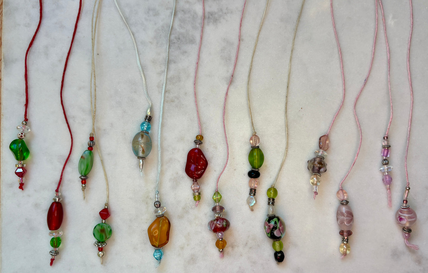 Beaded Bookmark (handmade) - Red & Gold