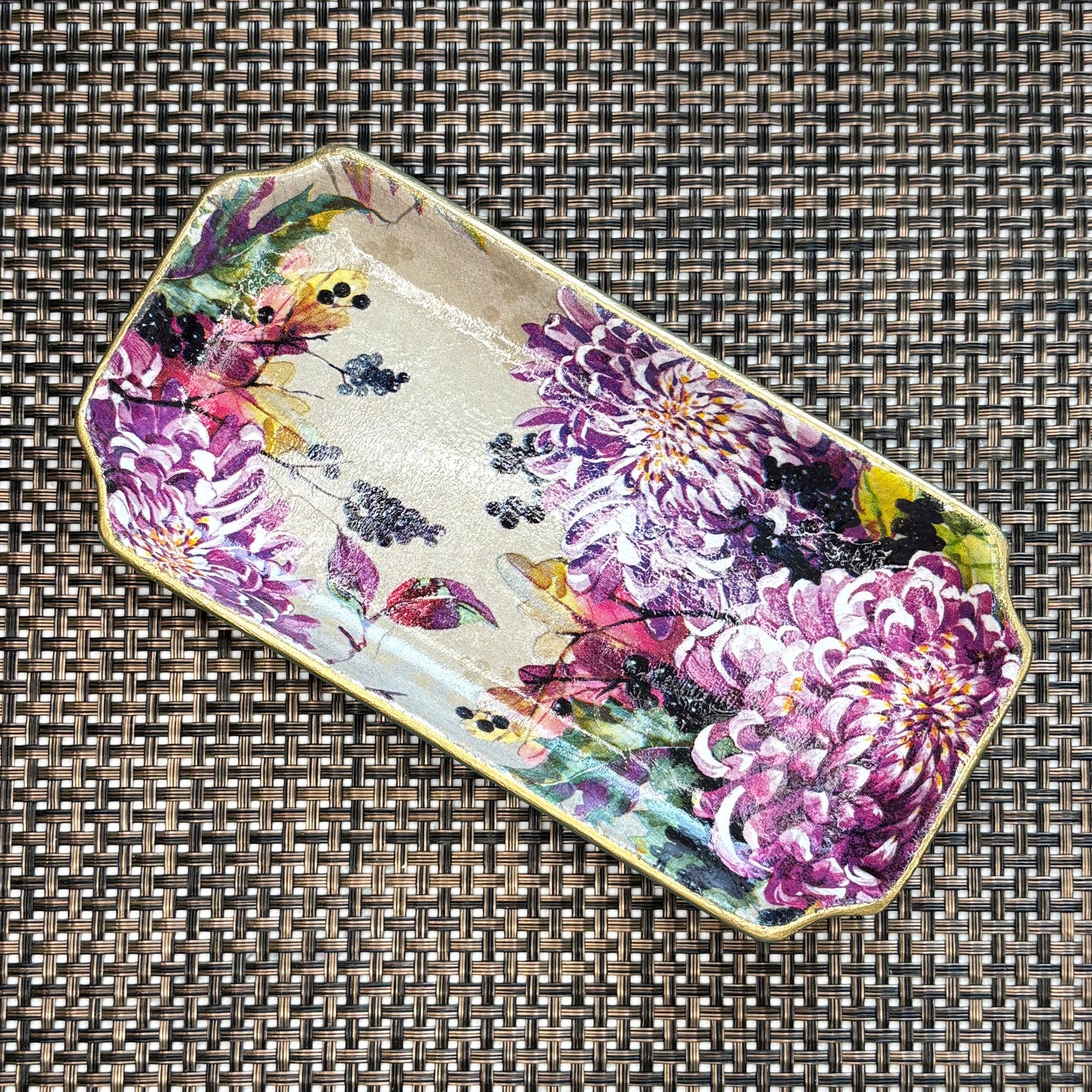 Orleans Catch-all Tray (Purple Chrysanthemum)