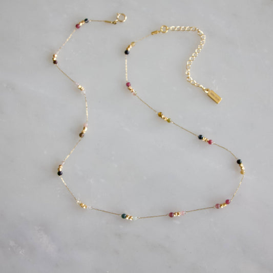 Gemstone Round Beaded Necklace