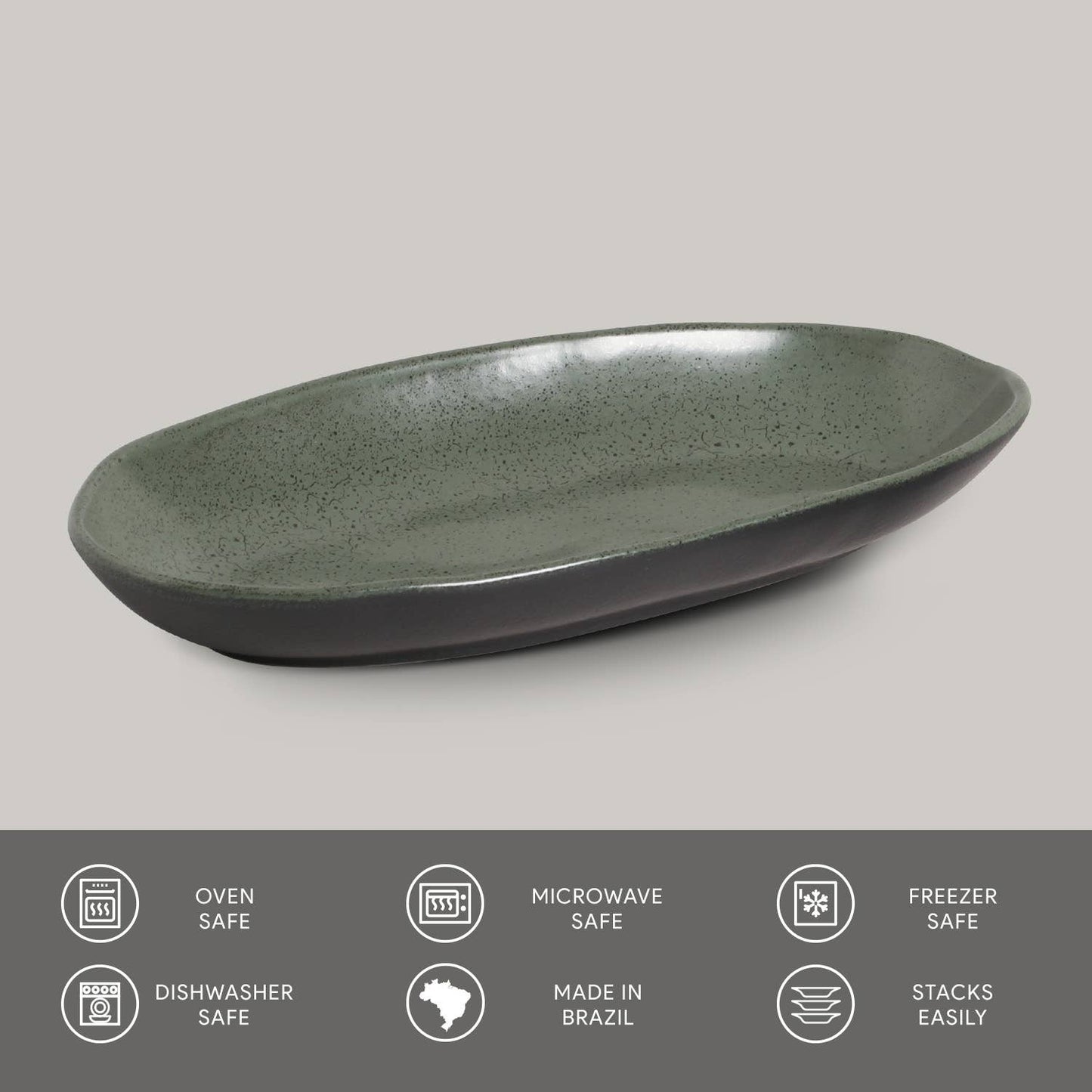 Deep Oval Platter | Green
