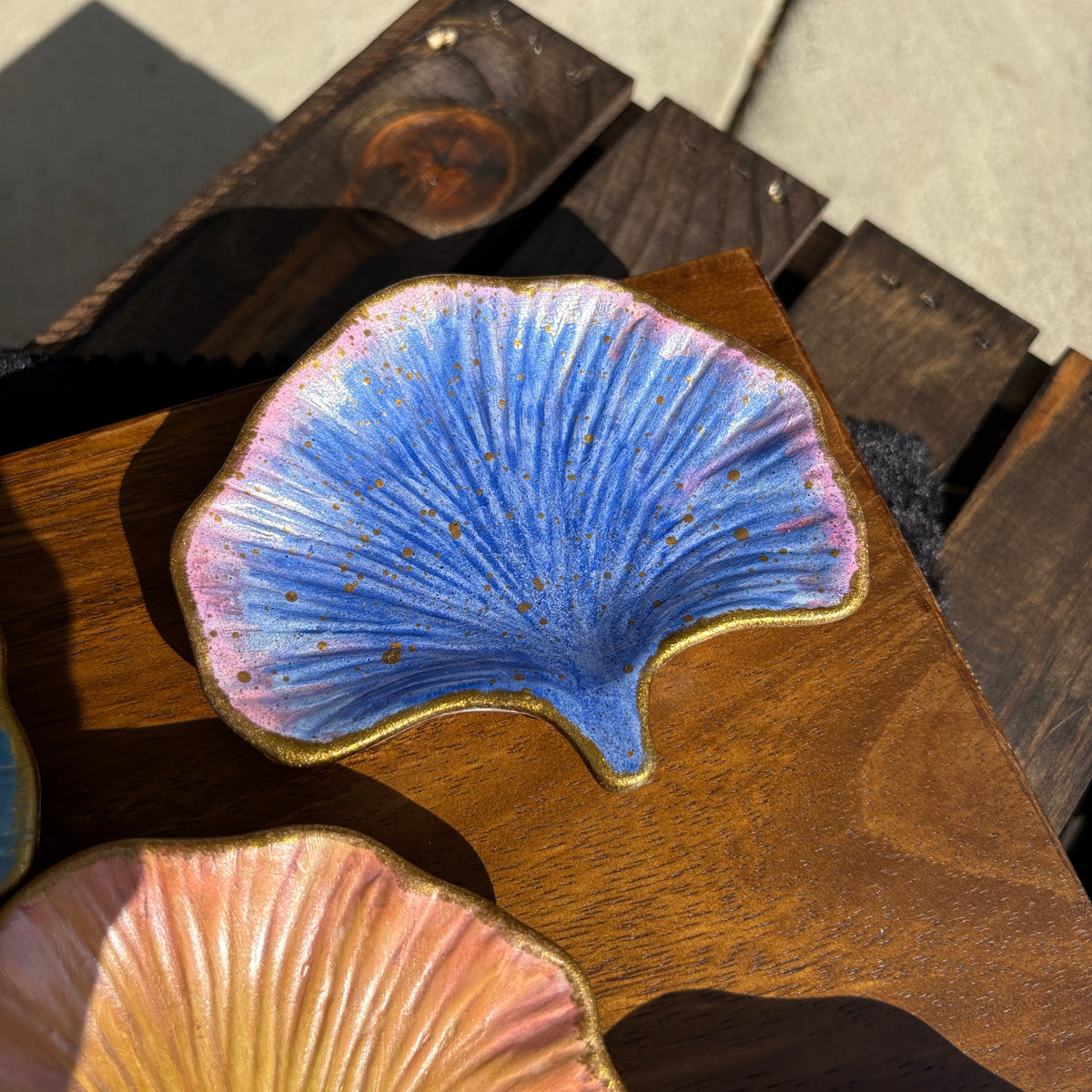 Ginkgo Leaf Ring Dish (Galaxy Blue)