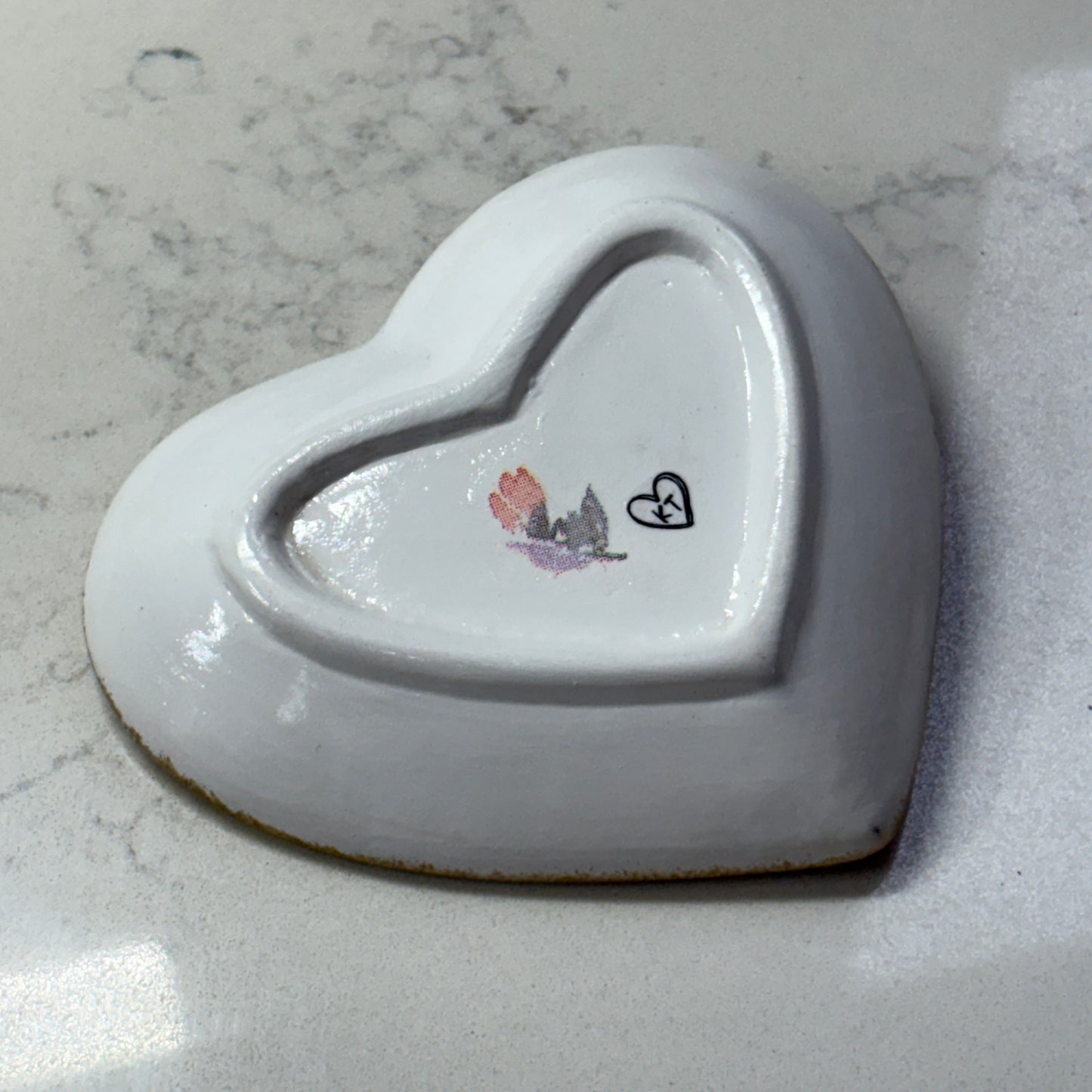 Heart Trinket Dish - Pink & Green Floral