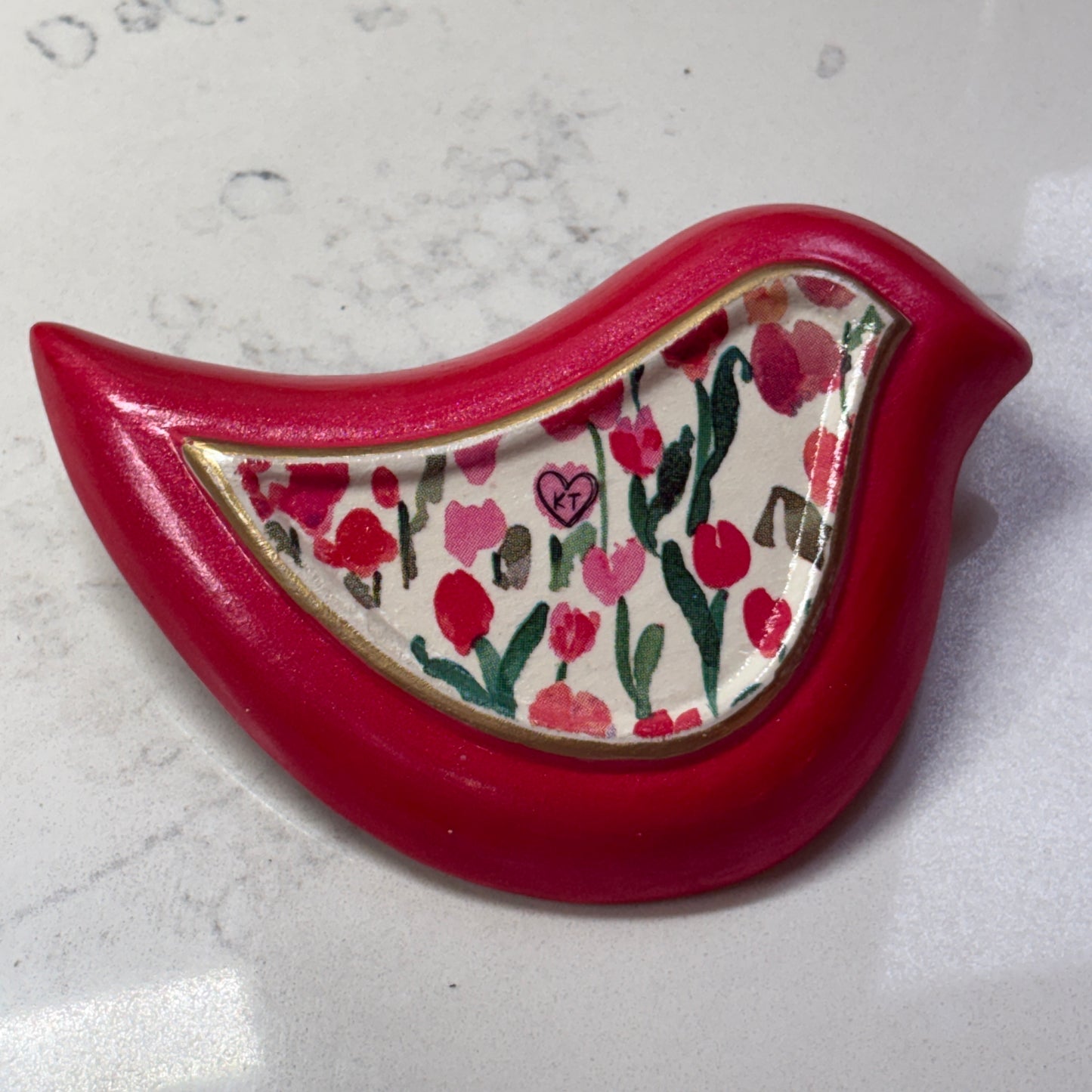 Little Bird Trinket Dish - Field of Tulips