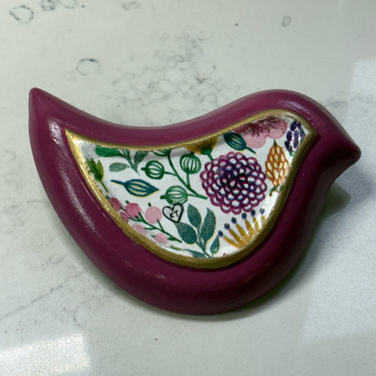 Little Bird Trinket Dish - Abstract Floral