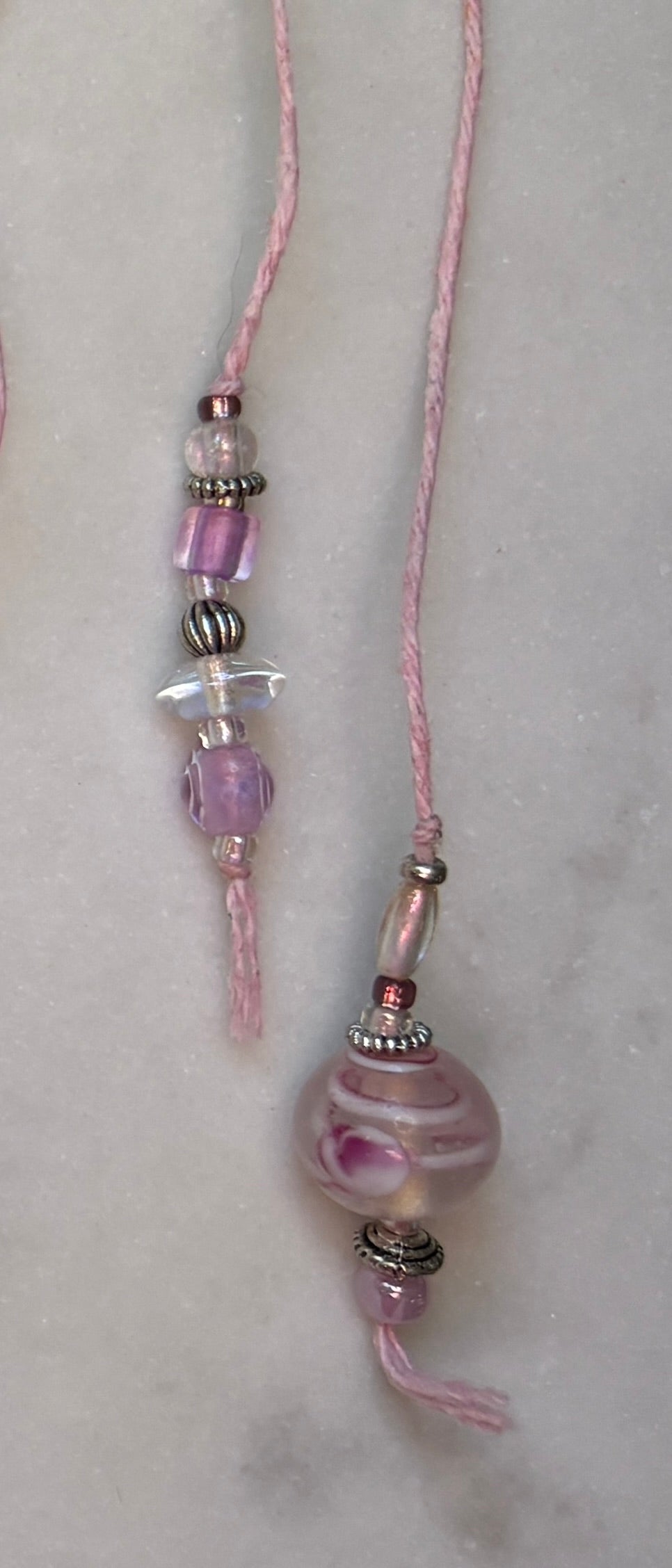 Beaded Bookmark (handmade) - Pink