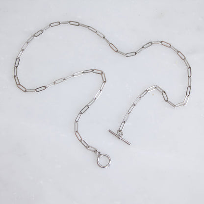 Paperclip Toggle Necklace - Silver