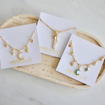 Mother of Pearl Charm Toggle Necklace 