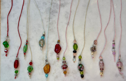 Beaded Bookmark (handmade) - Red & Gold