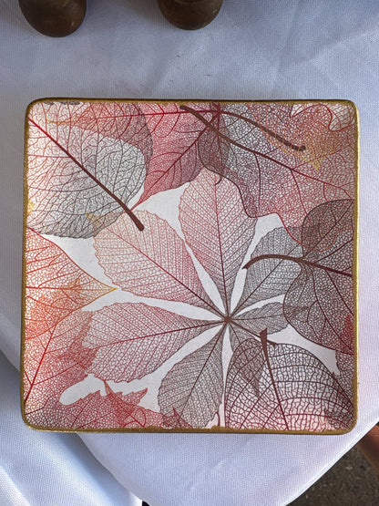 Square Catch-All Dish - Leaves