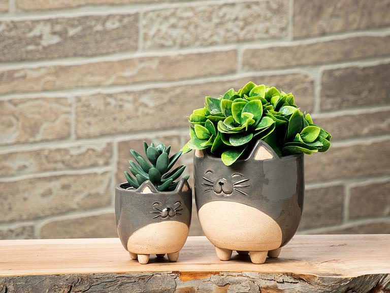 Cat on Legs Planter (Small)
