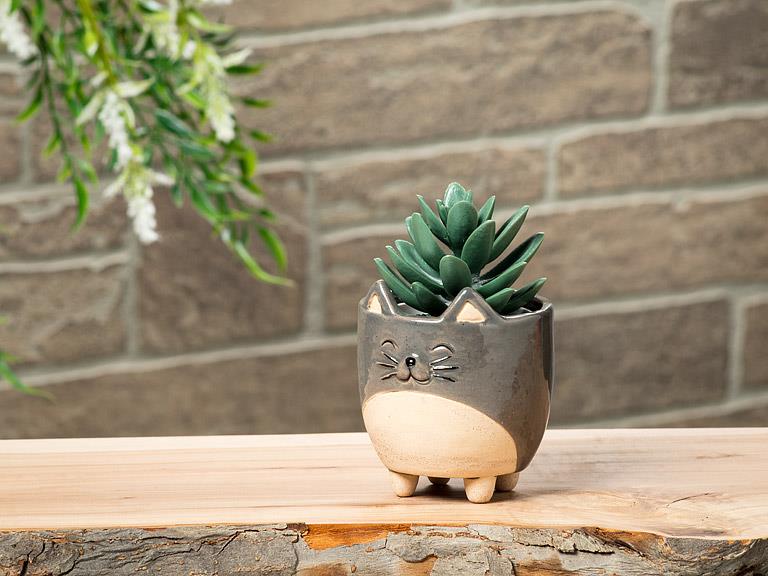Cat on Legs Planter (Small)