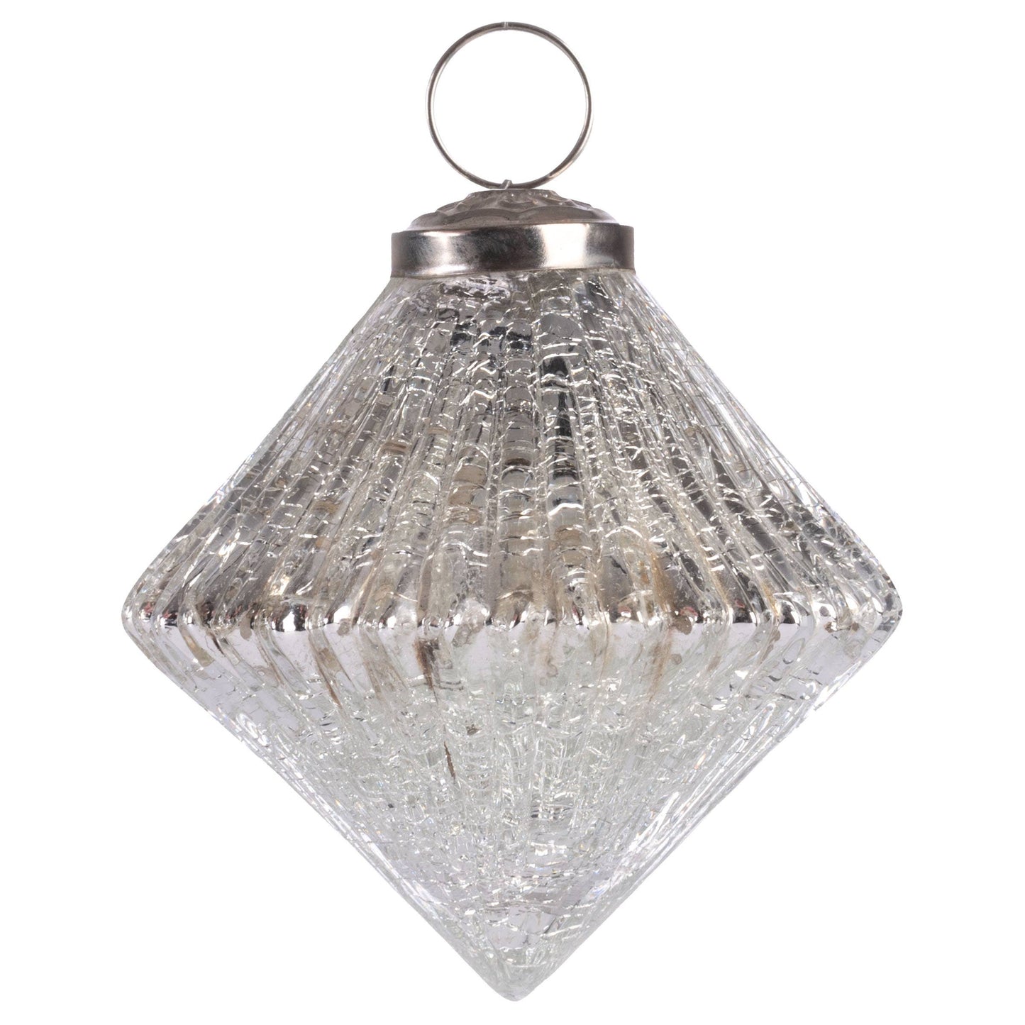 Fluted Diamond Glass Ornament