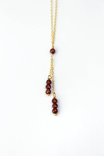 Garnet Swing Necklace | Red Garnet Necklace