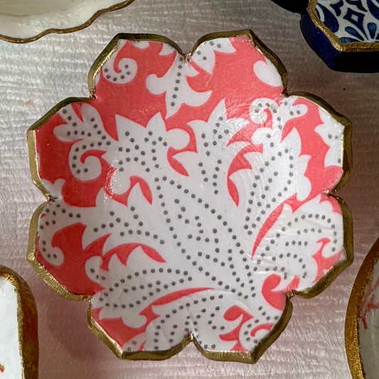 Petite Ring Dish — Blue Poppy Home - Coral Paisley
