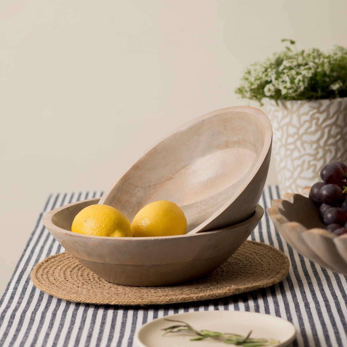 Woodform Stackable Bowls (Rustic Gray)