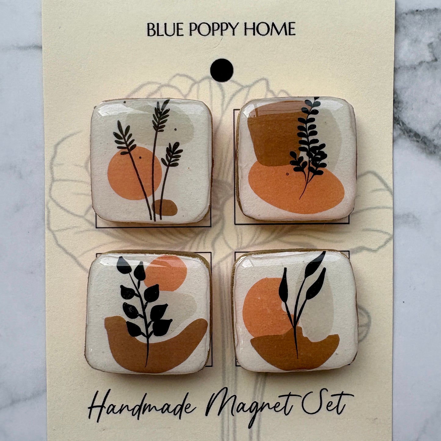 Handmade Magnet Set - Modern (Terracotta)