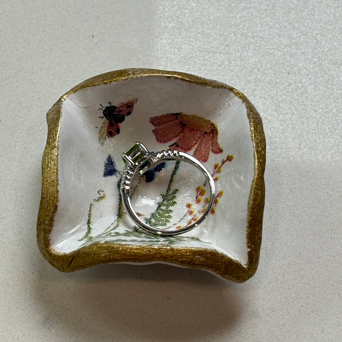 Petite Ring Dish — Blue Poppy Home - Wildflower with Ladybug