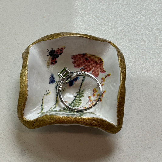 Petite Ring Dish — Blue Poppy Home - Wildflower with Ladybug