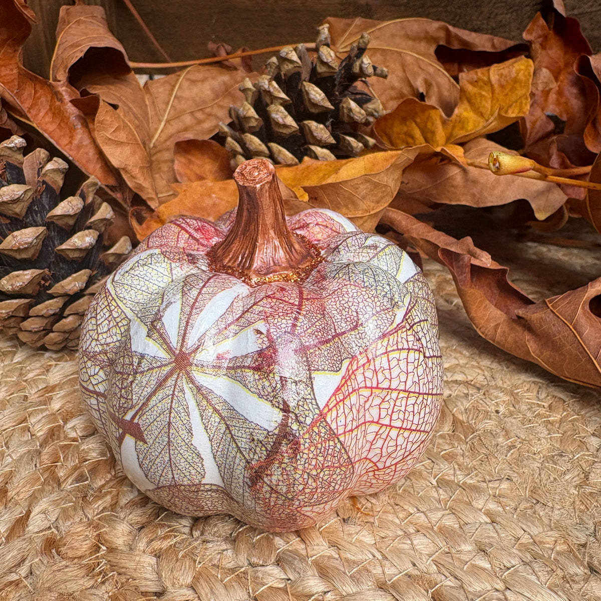 Medium Pumpkin (Fall 2026) - Fall Leaves