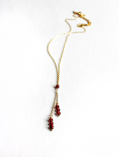Garnet Swing Necklace | Red Garnet Necklace