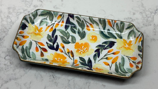 Orleans Catch-all Tray (Yellow Floral)