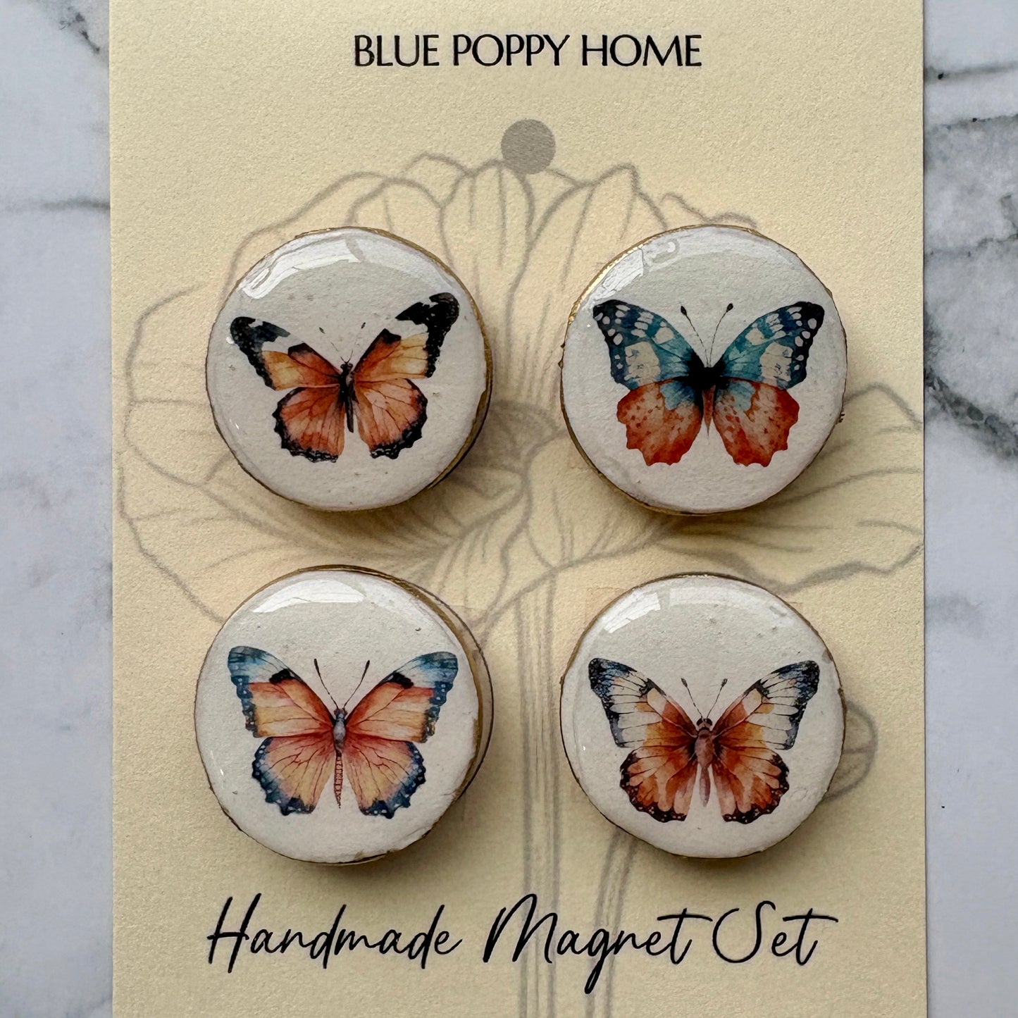 Handmade Magnet Set - Butterflies