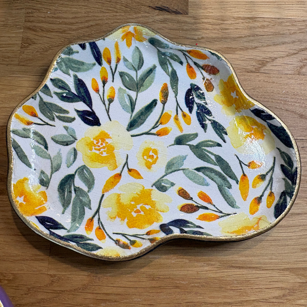 Lily Pad Dish | Yellow Floral