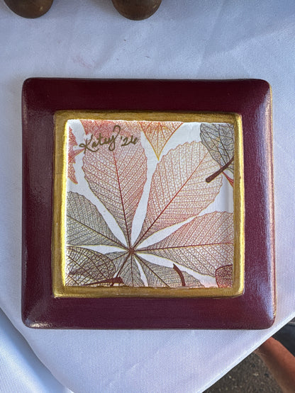 Square Catch-All Dish - Leaves