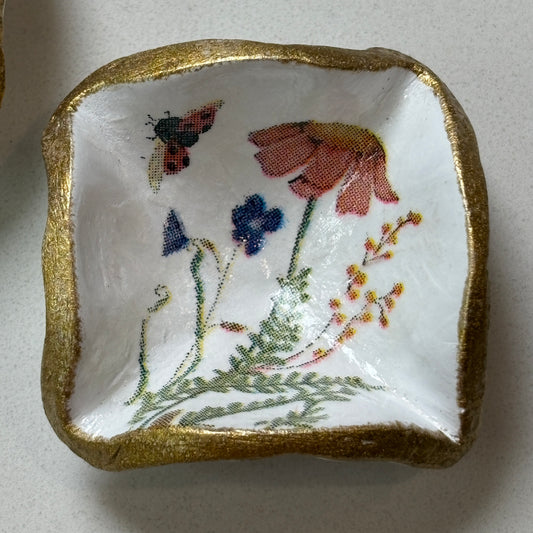 Petite Ring Dish — Blue Poppy Home - Wildflower with Ladybug