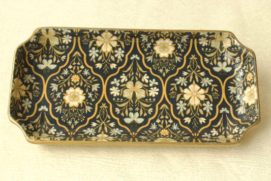Orleans Catch-all Tray (Navy Damask)