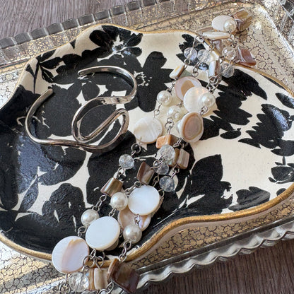 Lily Pad Dish | Black Floral