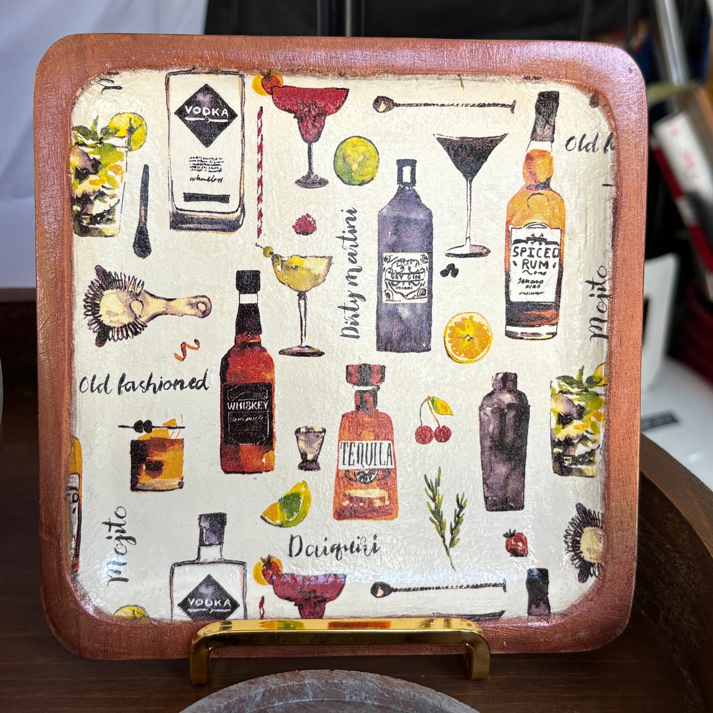 Square Wood Tray — Blue Poppy Home - Cocktails