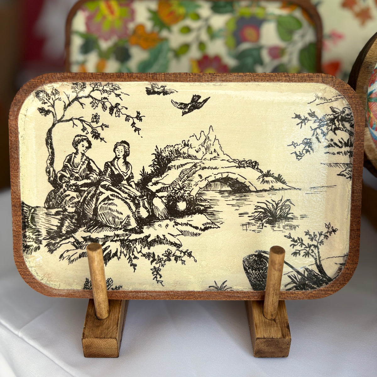Rectangle Wood Tray — Blue Poppy Home - French Toile