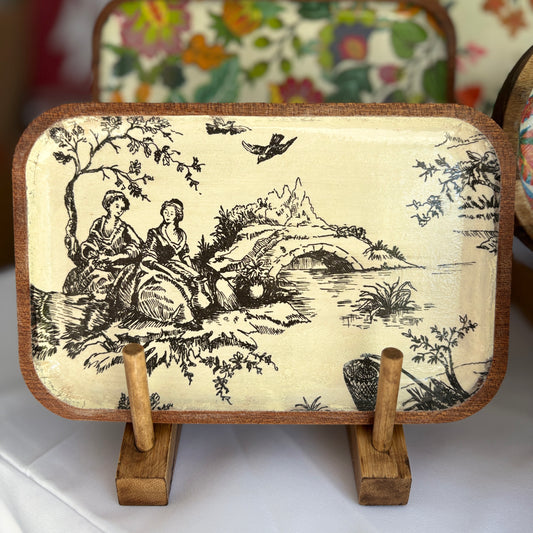 Rectangle Wood Tray — Blue Poppy Home - French Toile