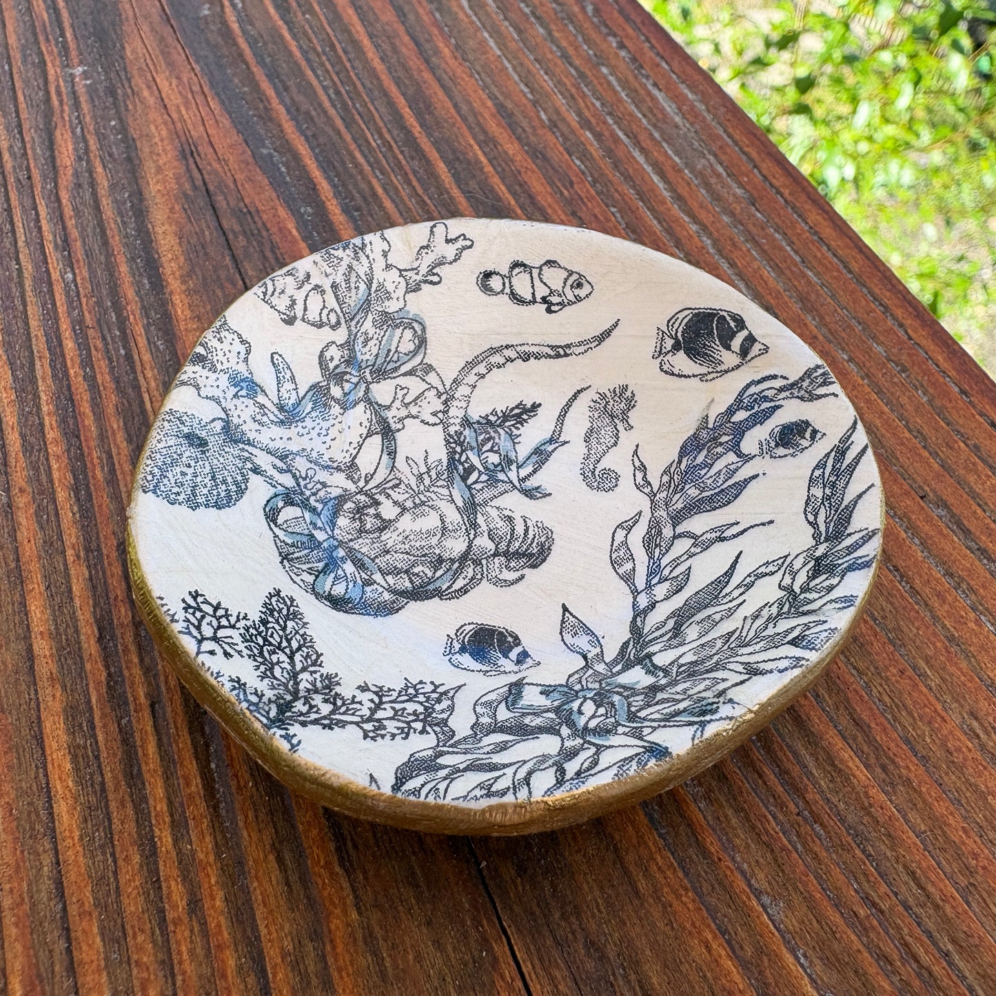 Organic Edge Ring Dish - Under the Sea