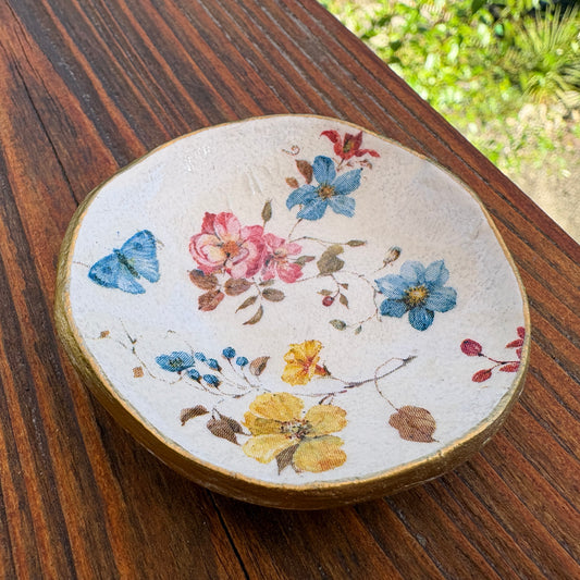 Organic Edge Ring Dish - Blue Butterfly