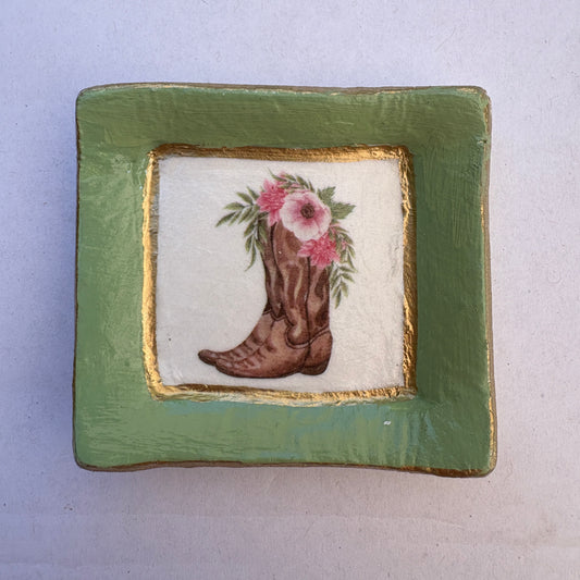 Square Ring Dish (Cowboy Boot)
