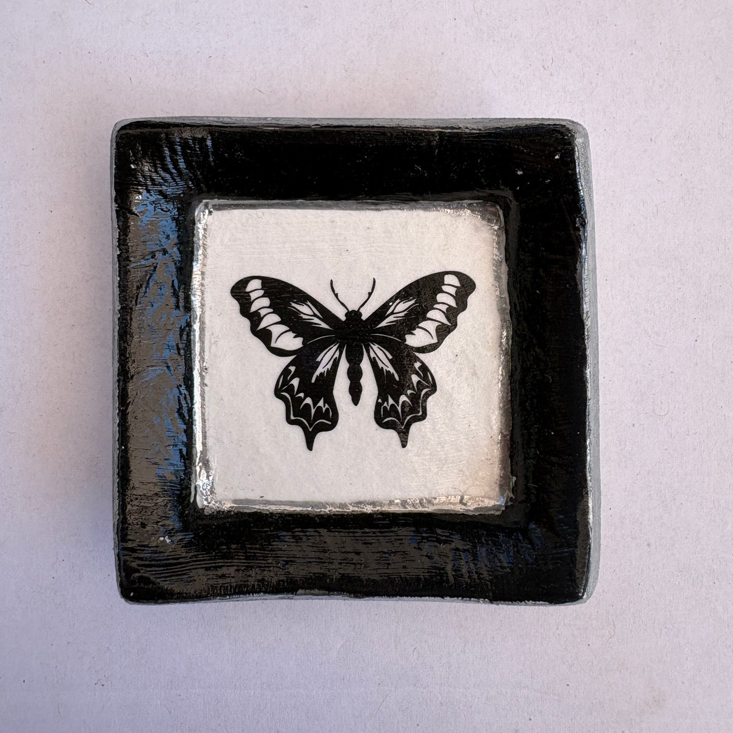 Square Ring Dish (Black Butterfly)