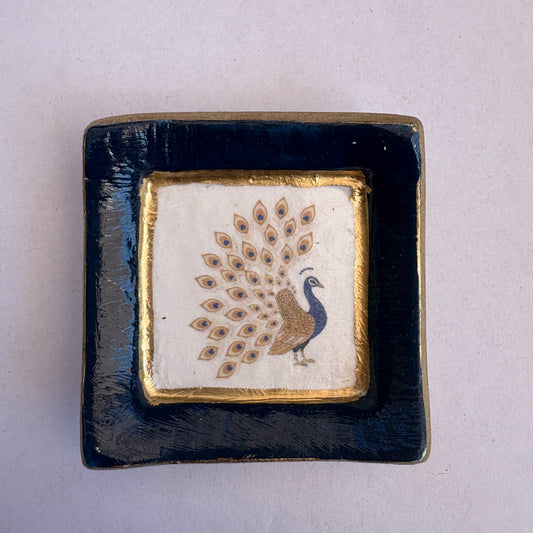 Square Ring Dish (Peacock)