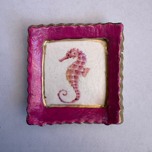 Square Ring Dish - Scalloped Edge (Seahorse)