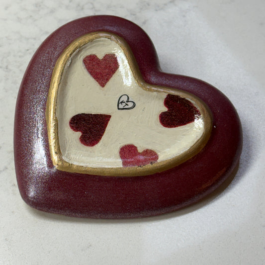 Petite Heart Trinket Tray (Dark Hearts)