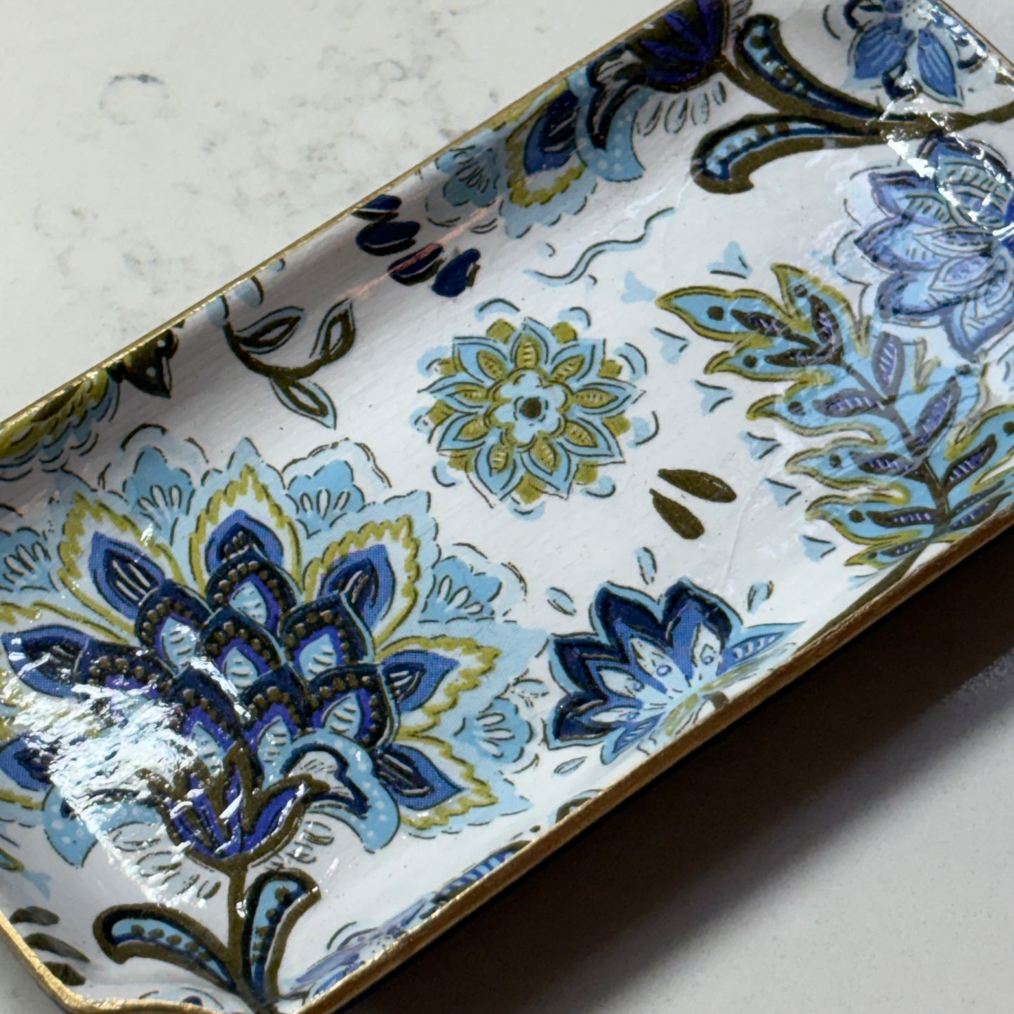 Orleans Catch-all Tray (Blue Paisley)