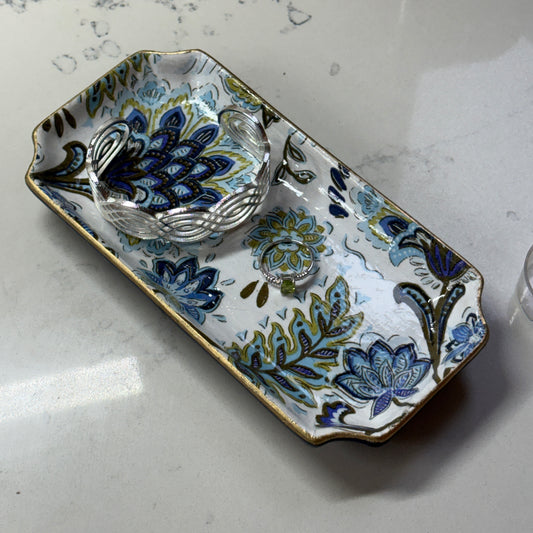 Orleans Catch-all Tray (Blue Paisley)