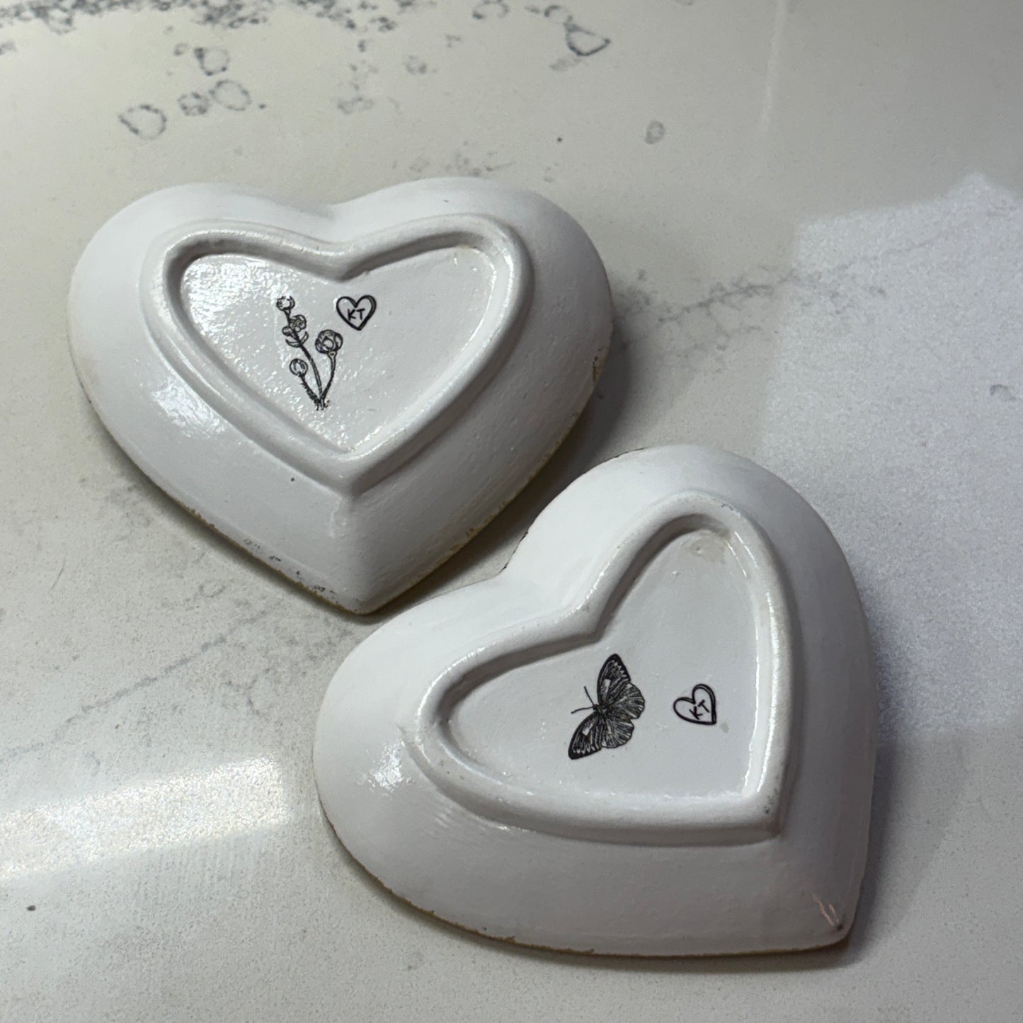 Heart Trinket Dish - Black Chinoiserie