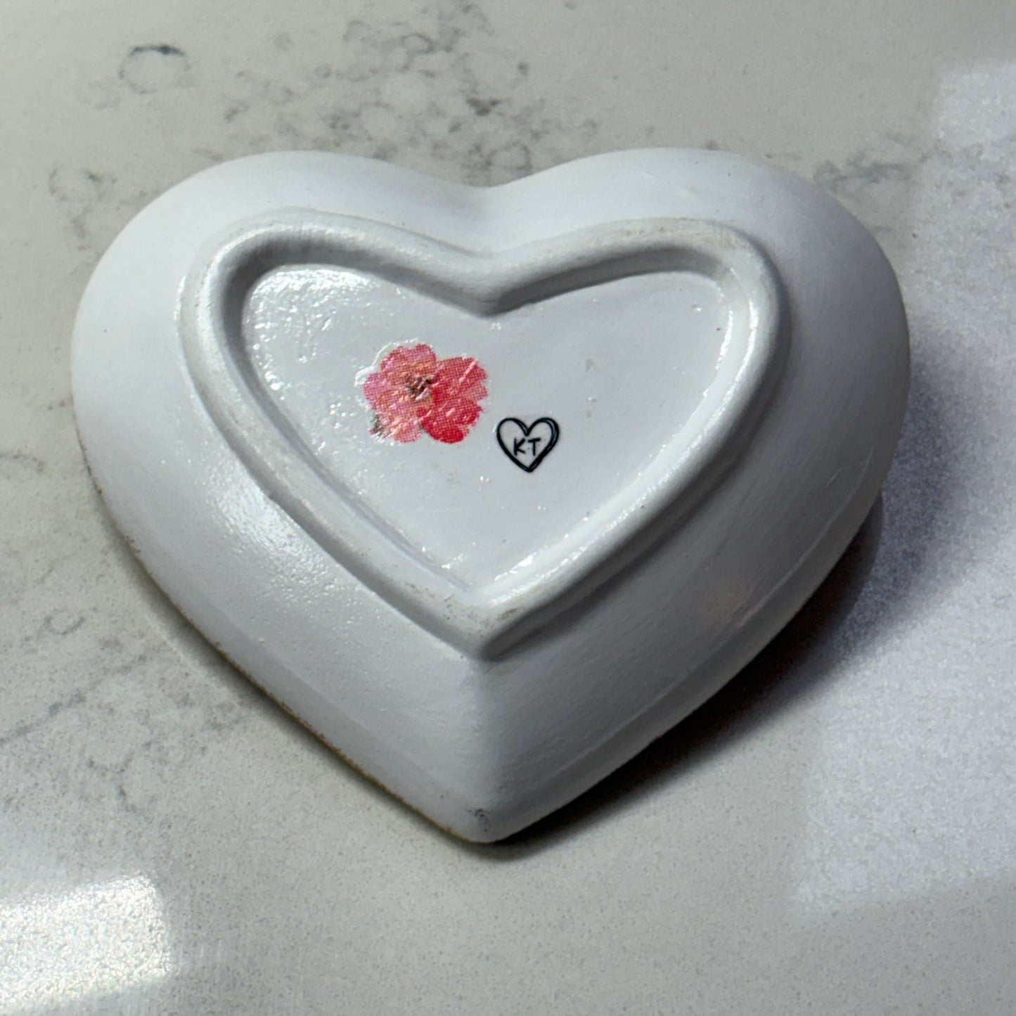 Heart Trinket Dish - Pink & Green Floral