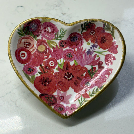 Heart Trinket Dish - Bold Floral
