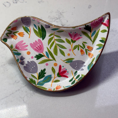Little Bird Trinket Dish - Bright Floral
