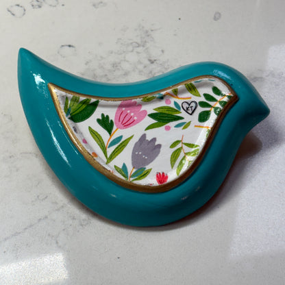Little Bird Trinket Dish - Bright Floral