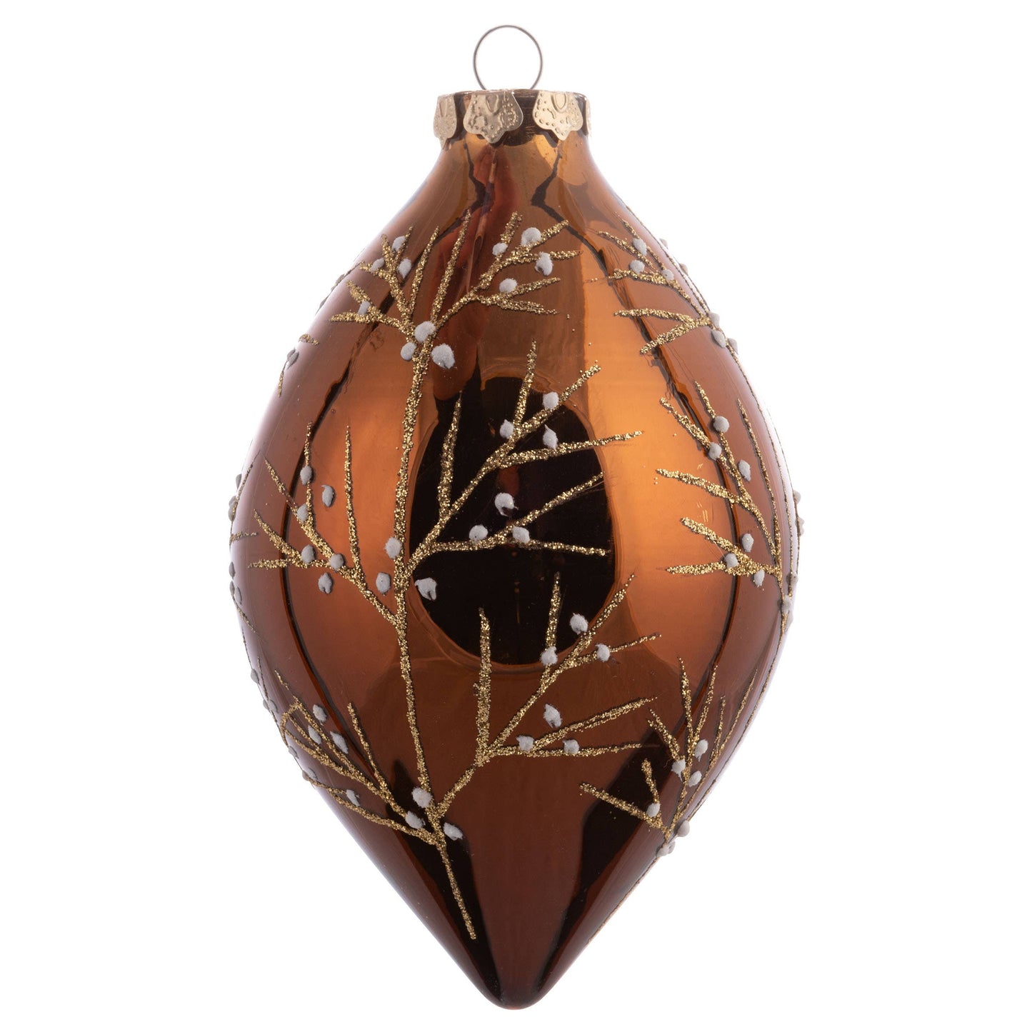 Glitter Branch Glass Ornament