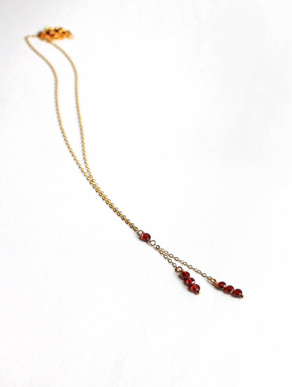 Garnet Swing Necklace | Red Garnet Necklace